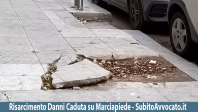risarcimento danni caduta marciapiede